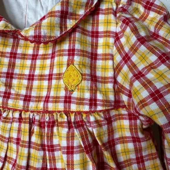 Absorba Red/Yellow Mon Petit Chickadee Dress Girls 18 Months - Picture 2 of 6
